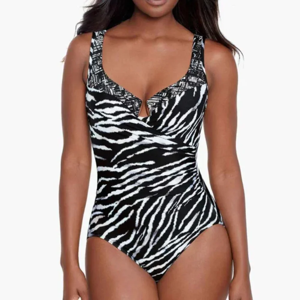 Miraclesuit Escape One Piece in Tigre Sombre NWT Sz 16 - Picture 3 of 15